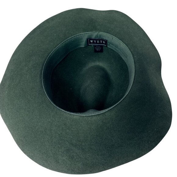 Wyeth Rancher Hat Hunter Green 100 % Wool Womens Fedora Felt One Size - Picture 7 of 13